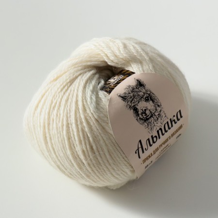 Gingerbread "Alpaka" 65% alpaca, 20% viscose, 15% acrylic 150m/50g (205 white)-1