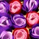 Soap roses of colored shades and a gold rose, set