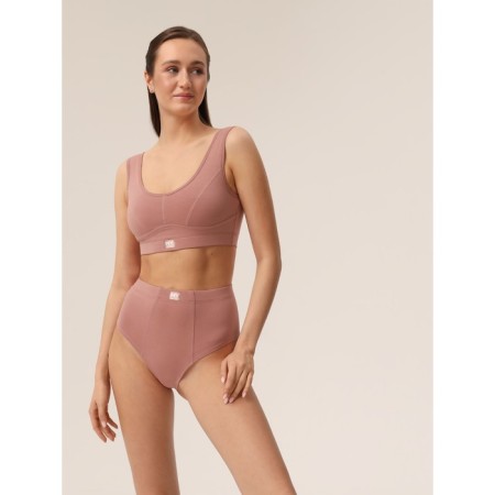 Top female supporting on the wide straps of Mirey, size 48, pink color