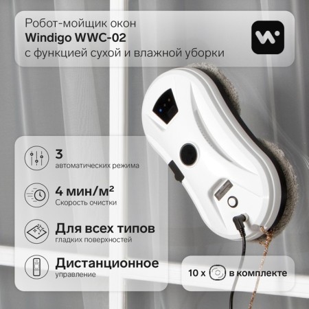 Windigo WWC-02, 80 W, 2 Type, 4 min/m2, 2-m2, AKB, White, white