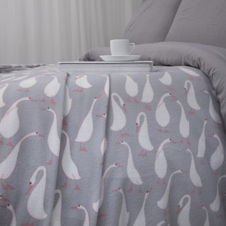 Fleet blanket "Geese", size 150x200 cm, color gray color-1