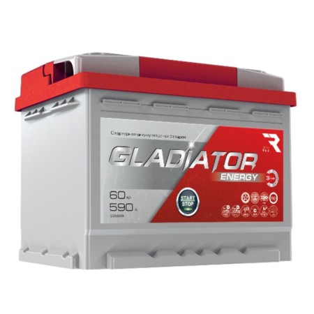 Gladiator Energy 60 A/h battery, direct polarity, cone