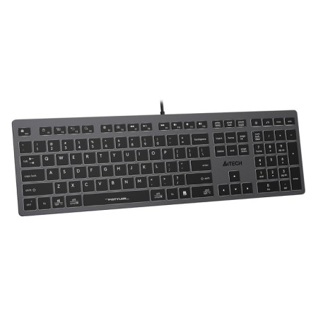 Keyboard A4Tech FSTYLER FX60 Gray USB Slim Led (FX60 GREY / White)-2