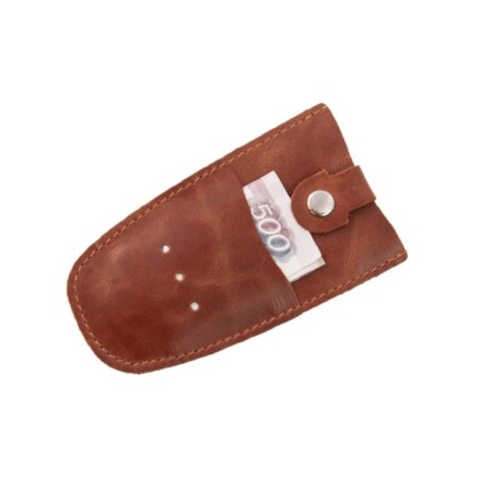 Key on the button, length 11.5 cm, brown color