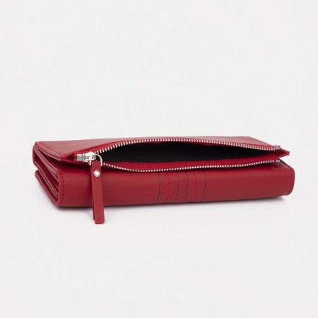 Women's wallet on magnets, red color-2