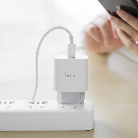 Network charger Hoco C76A Plus, Type -C - PD/QC 20 W 3 A, white-7