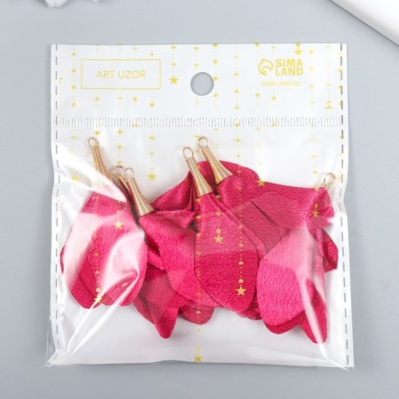 Decor for creativity Textile "Bun, raspberry color" set 6 pcs 6 cm-3