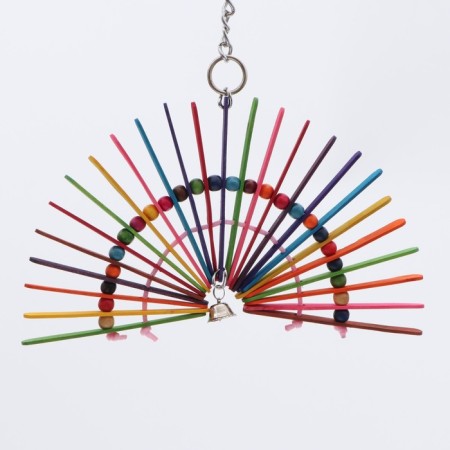 Toy for birds "Fan" with a bell, multi -colored, 25 x 20 cm