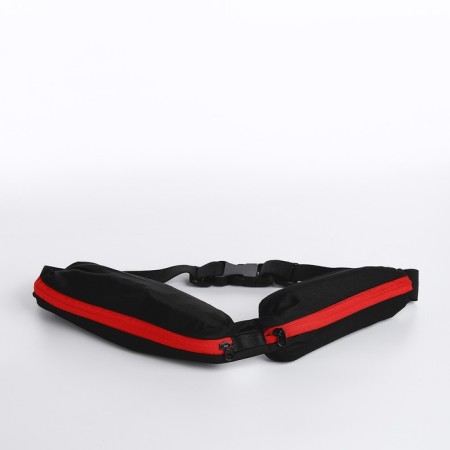 Waist bag for a zipper, black/red color