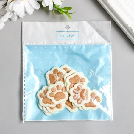Decor for creativity Textile Embroidery "Paw" 3.2x2.8 cm-2