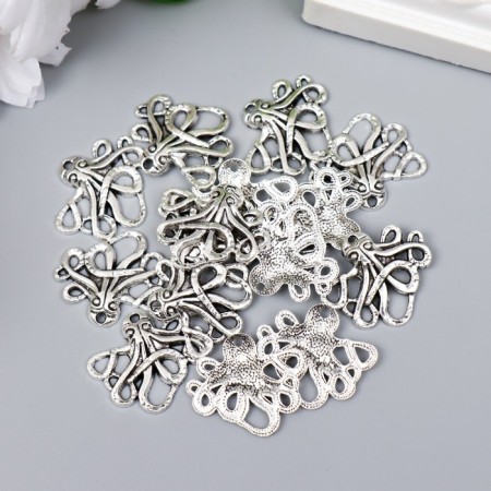 Decor Metal for creativity "Osminog" silver G134B537 2x2.4 cm-2
