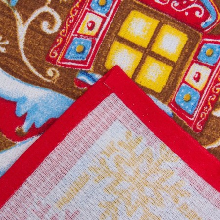 Towel "Dolyana" gingerbread house 35x60 cm, 100% cotton, waffle canvas 162g/m2-2