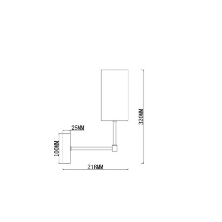 Wall lamp 60W, 1HE14, 32x9 cm, brass-2