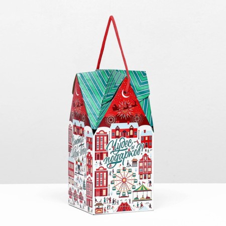 Gift folding box "Lunapark" 10.5 x10.5 x 21.5 cm-1
