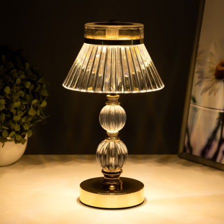 Table lamp sensory "gel" LED 10W battery gold 15x15x30 cm-4
