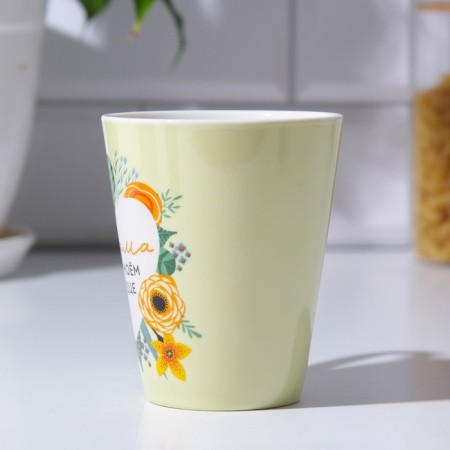 Ceramic ceramic mug “Mom, you are in my heart”, 300 ml, green color-1