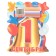 Cutting poster "September 1!" bell, flag, 11x9 cm