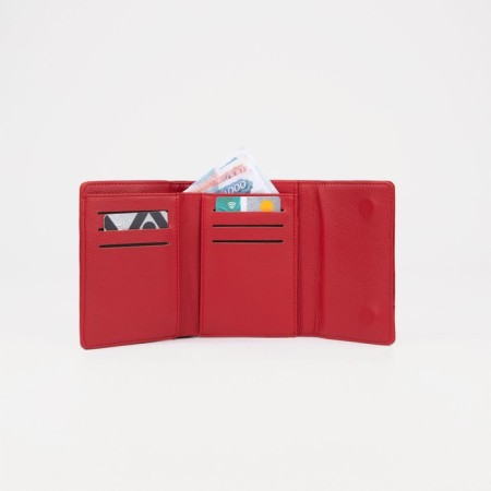 Women's wallet on magnets, red color-4