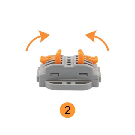 Terminal of QMS 222-424p Passing 4 poles, with an mounting platform (0.08-4 mm²), gray (25 pcs./Union) Rexan-4