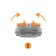 Terminal of QMS 222-424p Passing 4 poles, with an mounting platform (0.08-4 mm²), gray (25 pcs./Union) Rexan