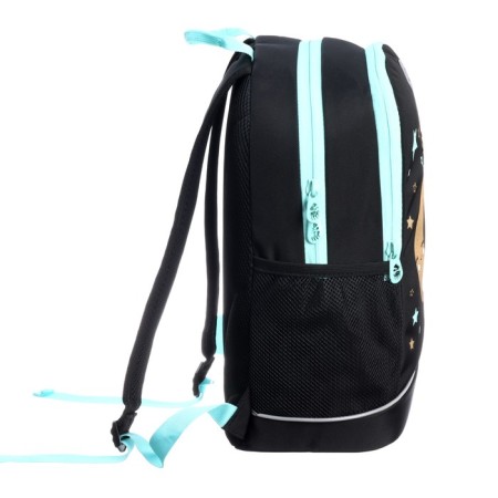 School backpack, 38 x 28 x 18 cm, Grizzly, ergonomic back, + keychain, black-3