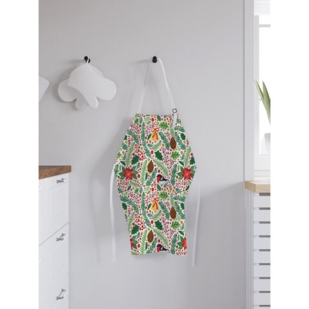Apron kitchen with a photo print "Christmas mood", adjustable, size OS
