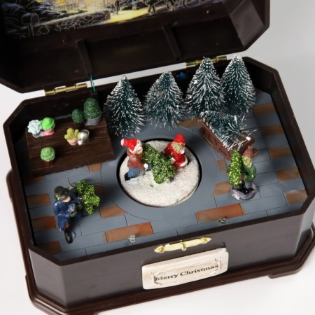 LED figure "Christmas tree market" 20 × 14 × 12 cm, polystone, AAX3 batteries (not in the kit), USB, glow warm white-4