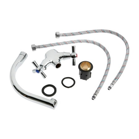 Kitchen mixer Zein Z7215, two-wound, Cran-boux brass 1/2, brass, chrome-8