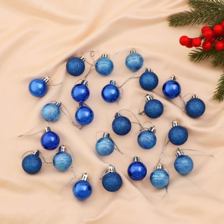 Set of balls plastic D-3 cm, 24 pcs "Naomi" blue