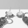 Hanging earrings with rhinestones "Grace" a semicircle on rings, white color in silver, 10 cm