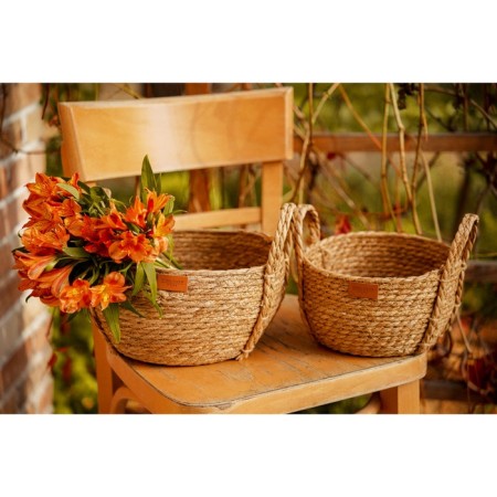 SL Home storage baskets, wicker, handmade, 2 pcs: 22 × 21 × 20 cm, 27 × 24 × 22 cm-5