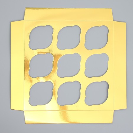 Folding box for 9 cupcakes with a “Happy New Year” window, 25 x 25 x 10 cm, New Year-5