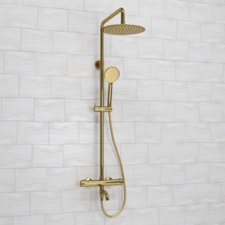 The shower system wasserkraft a188.208.207.pg Thermo, tropical shower, thermostat, gold-1