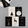 Cardboard "Happy New Year", black and white set 10 pcs (5 types) 4x6 cm