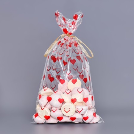Package packing bopp, "heart" 20*35 cm-1