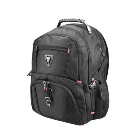 Backpack, 2 parts with a zipper, with USB, black color