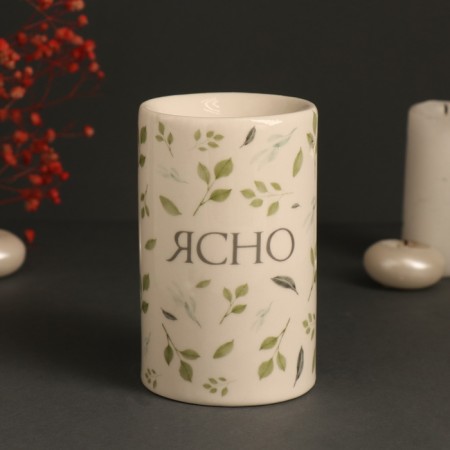 Aroma lamp ceramics "Clear. Snings" White 7.2x7.2x11.6 cm-2