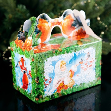 Gift Box "Bullfiery feeder", with a window, 20.5 x 12.3 x 22 cm-1