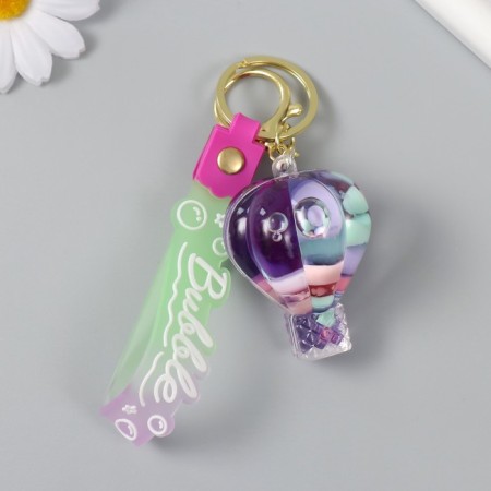 A keychain plastic with a carbine, a strap of "balloon" water with colors 4.5x4.5x7 cm-1