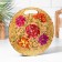 Board cutting and serving round kitchen "Zhostovskaya painting", 25.5 cm