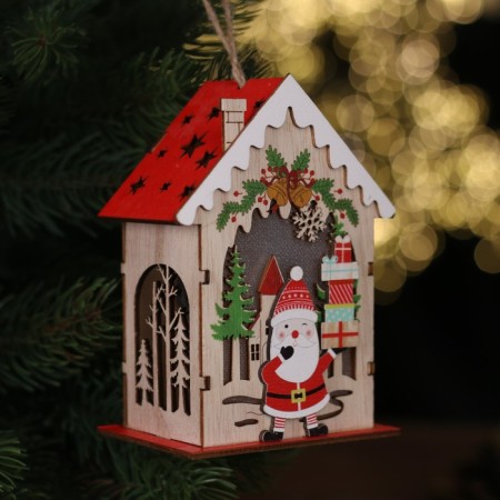 New Year's decor with backlight "Santa Claus with gifts" 9 × 6 × 12.5 cm