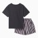 Homemade set (T-shirt, shorts), graphite color Pink strip, river 52