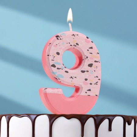 Candle for the Mosaika cake, number "9", pink