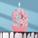 Candle for the Mosaika cake, number "9", pink