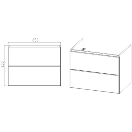 Viant Viant "Sofia" 2 boxes, suspended, 425x655x500 mm, with COMO 70 shell-3