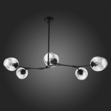 Suspended EVOLUCE lamp. Sle154843-05. Rametto. 5x40 watts, E27, 139x78x33 cm, black color-4