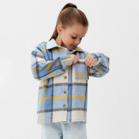 Children's shirt kaftan insulated, size 38 (146-152 cm), blue-4