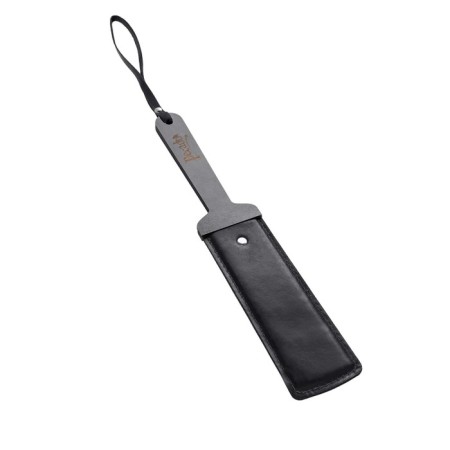 Paddl Flexible Pecado BDSM, genuine leather and wood, black color-2