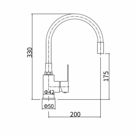 Fashun A54302-12 kitchen mixer, single-leaf, flexible surge, stainless steel, satin, gray-1