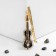 Brooch "Violin", black and white color in gold